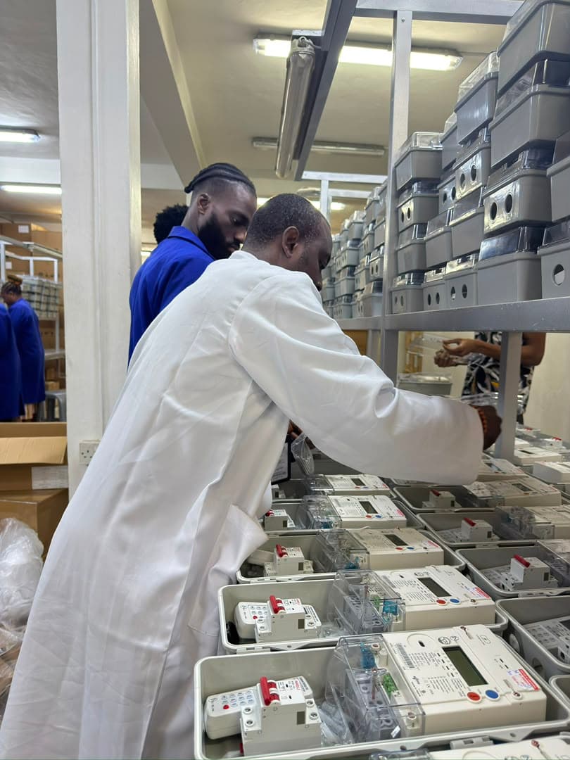 Inreli Engineer Calibrating Smart Meters in Lagos Facility